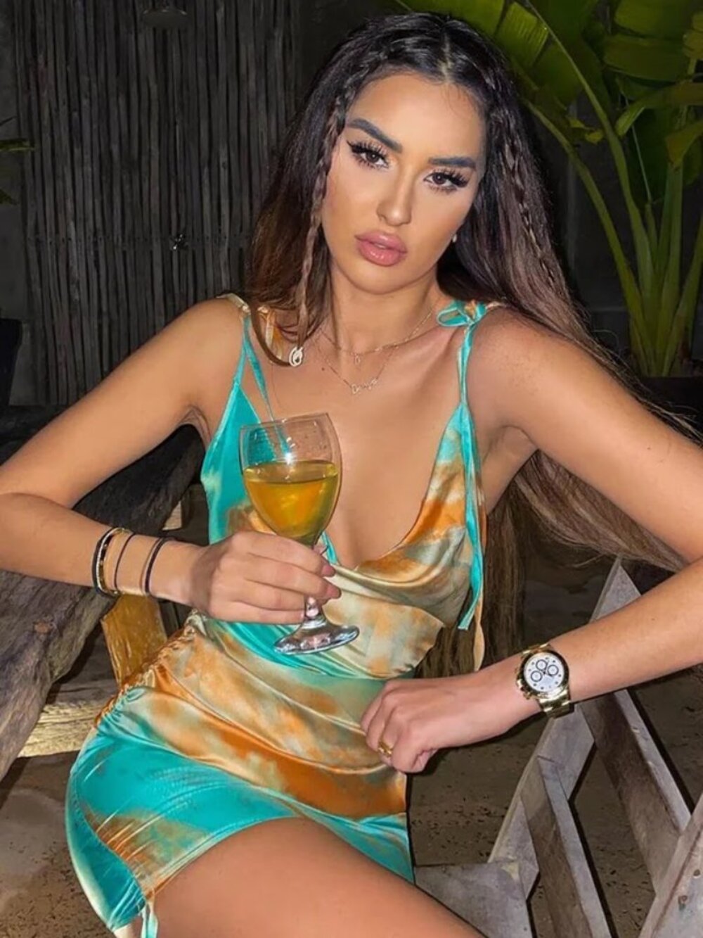 Fashion Nova Sparks Are Flying Satin Mini Dress - Mint Tie-Dye Size S NWT